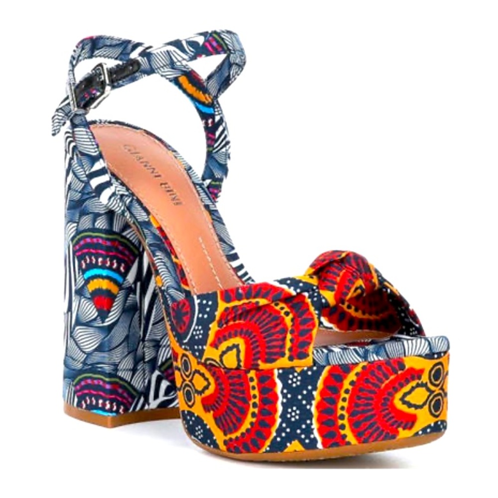 Gianni Bini shoes - “Hartliye” platform multicolored print ankle strap